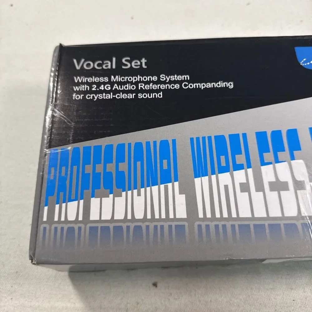 ALPOWL Wireless Microphones Set of 2 Vocal Set Works, Open‎ Box